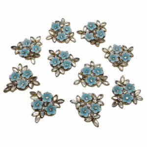 Blue Shade Beautiful Design With Crystal White Stone