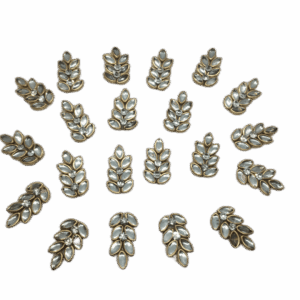 Small Leaf Shap Stone & Glass  Made Beautiful Design  Decorative  Applique Patches