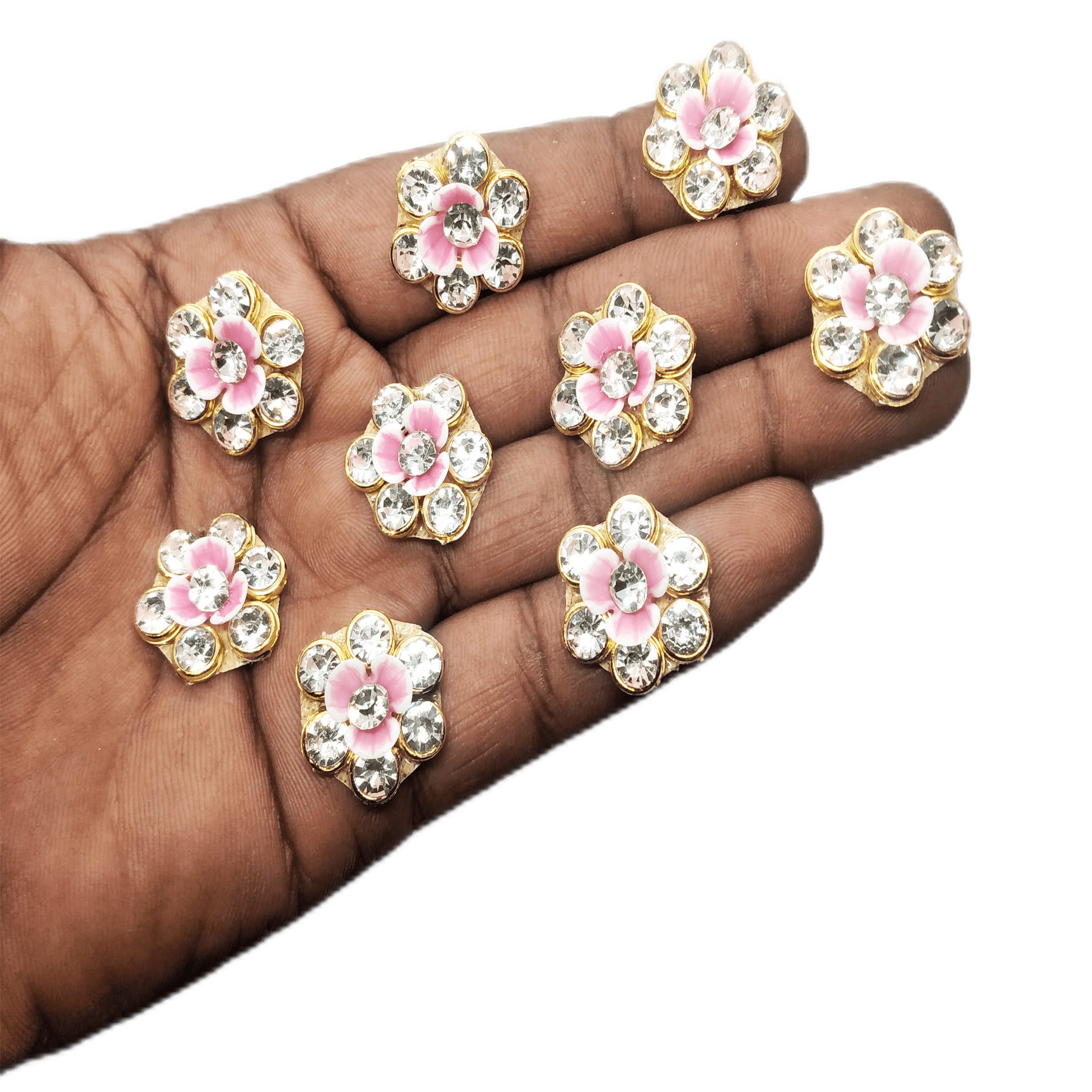 Small Beautiful Pink Flower Design Decorative Applique Patches - Image 3