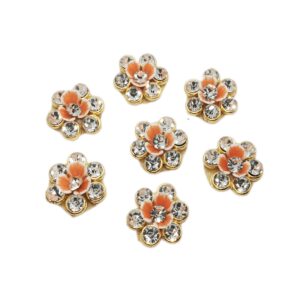Small Beautiful Orange Flower Design Decorative Applique Patches