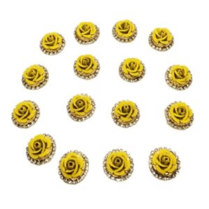 Yellow  Rose With Golden Touch Chain Applique