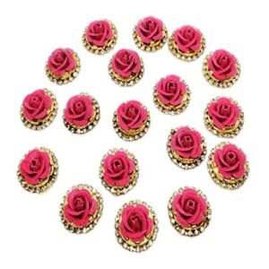 Pink Rose With Golden Touch Chain Applique