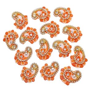 Savor Sweet Style: SRIMIH4U's Mango Shape Gold Stone Patches -3x2.4 cm
