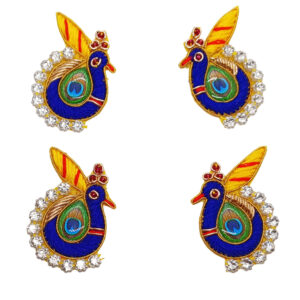 Exquisite Four-Piece Peacock Sized 5.3 x 3.7 cm Collection by SRIMIH4U