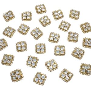 Crystal White Square Shape Beautiful Applique Patches