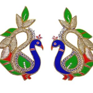 Beautiful Peacock Feather Design Decorated Applique Patches