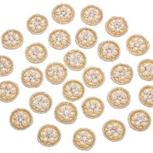 Artificial Pearl And Jarkan Stone Made Beautiful Applique Decorative Patches