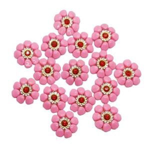 Pink Flower Designer Decorative  Patches Applique With Single Stone