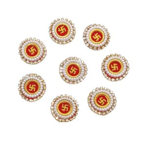Round Shape Applique Patches with a Swastik Symbol in Center