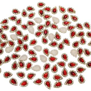 Drop  Shape Small Red  Color Beautiful Applique Patches