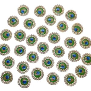 Artificial Peacock Feather and Artificial chain Stone Patches