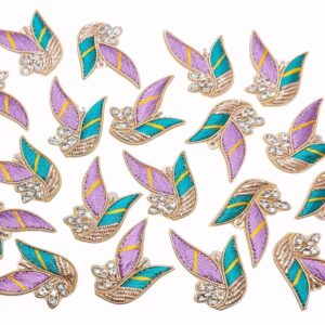 Zardozi Kangni Zari Applique Patch Made with Crystal Rhinestones